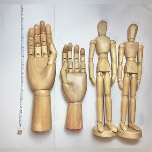 Wooden Mannequin Hand Body Figure Rotatable Models Drawing Decoration Display